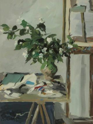 Vase of Flowers in the Artist's Studio