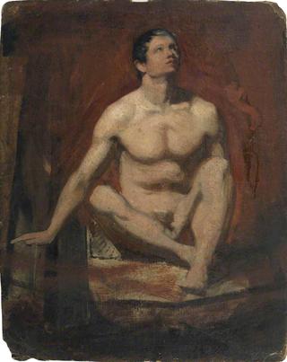 Seated Male Nude, Frontal View