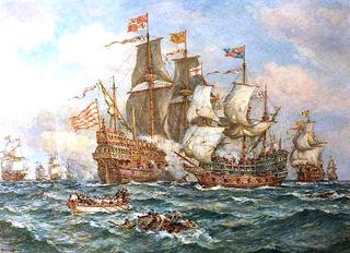 The Heroic Action of HMS 'Revenge' against the Spanish Fleet, 1591