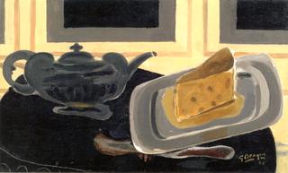 A Teapot and a Plate of Cheese