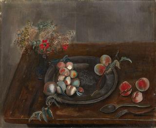 Still Life with Fruit and Flowers on a Table