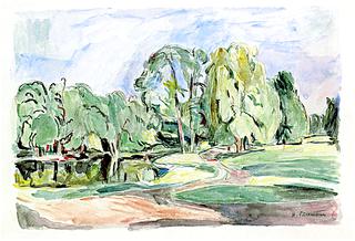 Landscape with Path in a Park