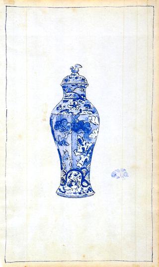 Blue and White Covered Urn