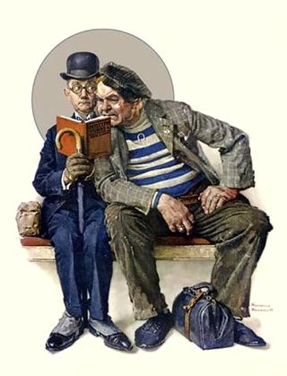 Two Men Reading Detective Stories