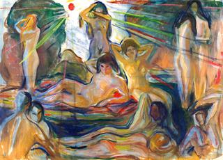 Naked Figures and Sun