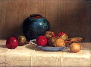 Fruits on a Blue Dish