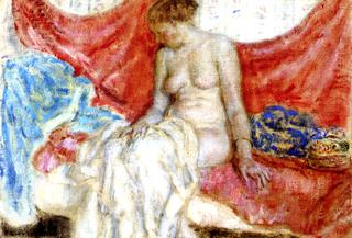 Nude against Red Drapes (study for