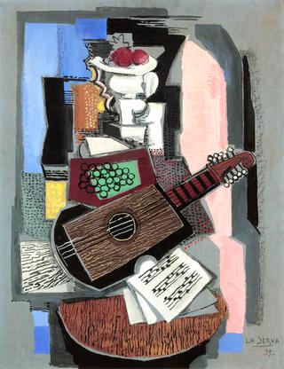 Cubist Still LIfe with a Guitar