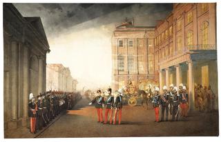 Parade infront of the Anichkov Palace 26 February 1870