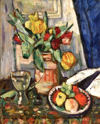 Still Life with Tulips and Fruit