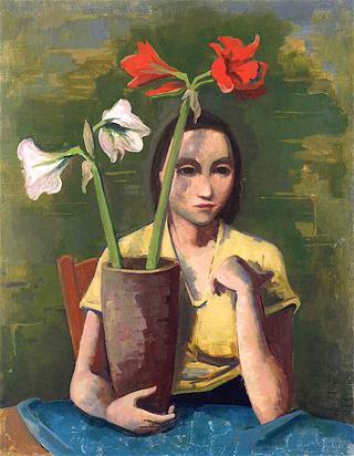 Girl with Amaryllis