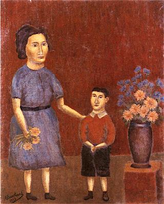 Mother and Child with Bouquet