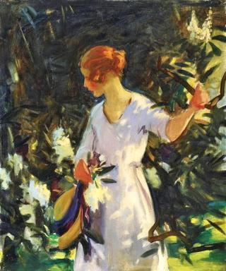 Woman beside a Chestnut Tree