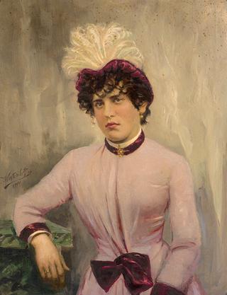 Portrait of a Lady in a Pink Dress