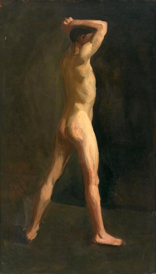 Male Nude with Raised Arms