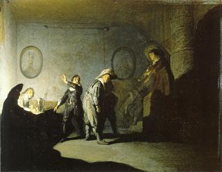 Interior with Figures Playing 'Handjeklap'