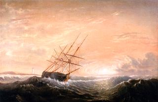 Ship at Anchor on a Lee Shore