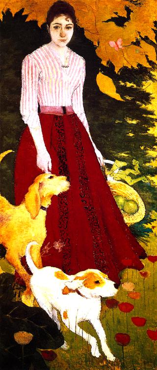 Andrée Bonnard with her Dogs