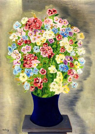 Bouquet in a Blue Vase