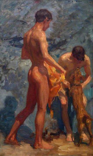 Study of Bathing Boys