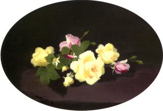 Still Life with Pink and Yellow Roses