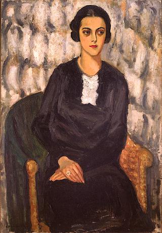 Portrait of a Woman in a Black Dress