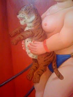 Circus Woman with Baby Tiger