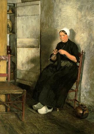 Dutch fisherman's wife knitting