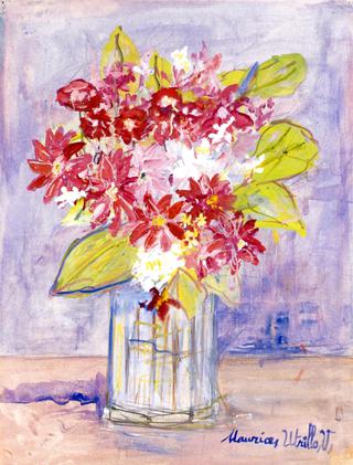 Bouquet of Red and White Flowers in a Vase