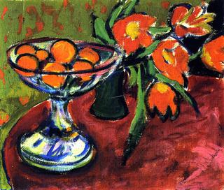 Still LIfe with Oranges and Tulips
