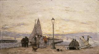The Jetty at Trouville, sunset
