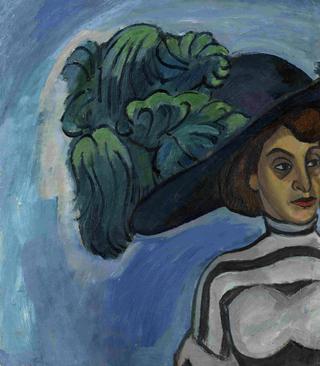 Lady in a Hat with Green Plumes