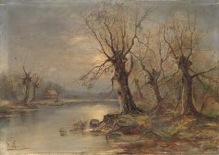 River Landscape with a Hut