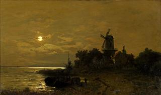 Full moon over the coast