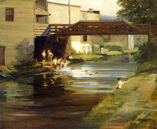 Boys Bathing in the Canal