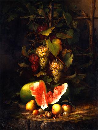 Still Life with Grapes and Watermelon