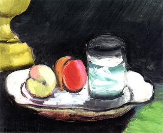 Still Life, Peaches and Glass