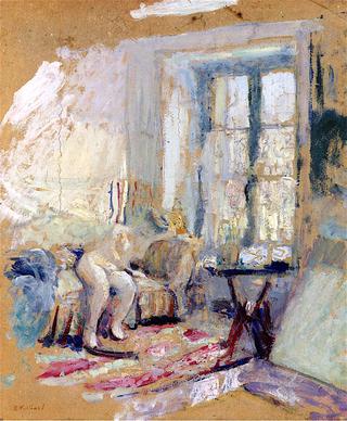 Nude Woman Leaning on a Couch