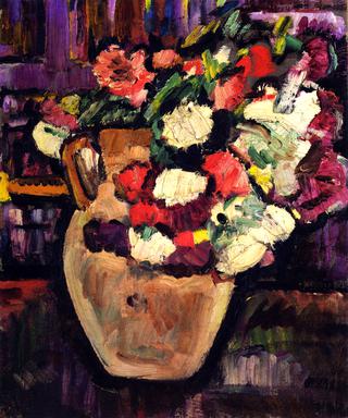 A Still Life of Flowers in a Yellow Jug