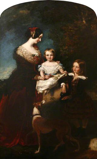 Caroline, 3rd Countess of Mount Edgcumbe, with Her Two Youngest Children, Charles and Ernestine