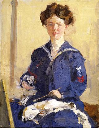 Self-Portrait in Navy Dress