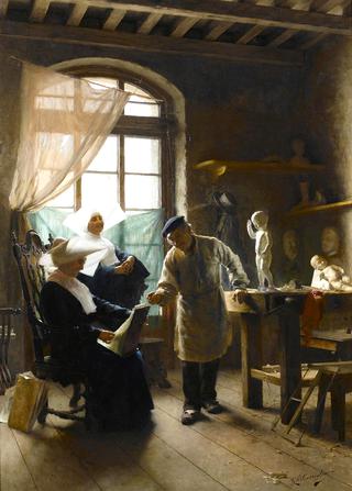 In the artist's studio