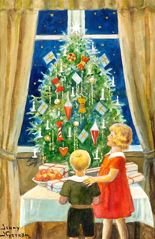 Children by the Christmas Tree