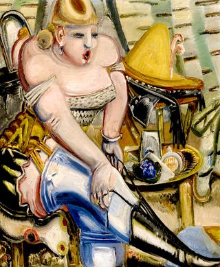 Circus Performer Lacing Her Shoes