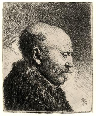 Bald Headed Man in Profile - the Artist's Father ?