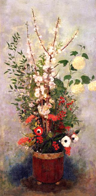Vase of Flowers with Branches of a Flowering Apple Tree