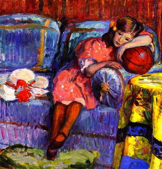 Young girl and the red balloon