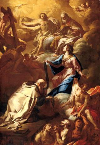St Simon Stock and the Virgin Interceding for Souls in Pergatory