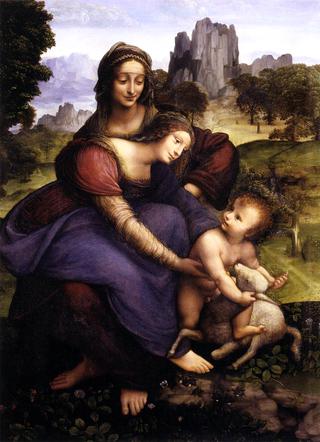 St Anne with the Virgin and the Child Embracing a Lamb