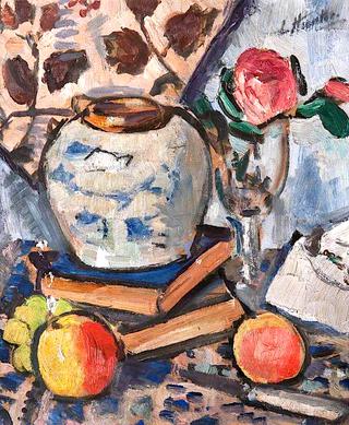 Still Life with Apples and a Rose